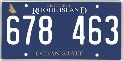 RI license plate 678463