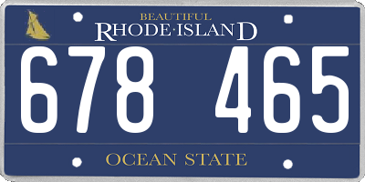 RI license plate 678465