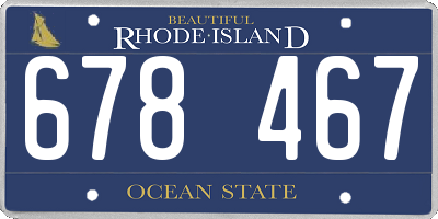 RI license plate 678467