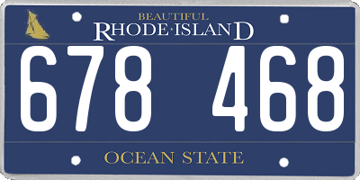 RI license plate 678468