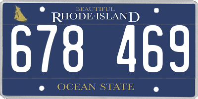 RI license plate 678469