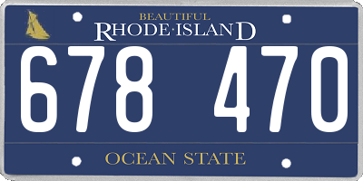 RI license plate 678470
