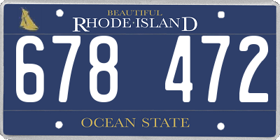 RI license plate 678472