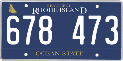 RI license plate 678473