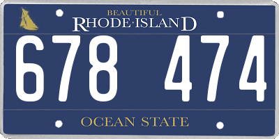 RI license plate 678474