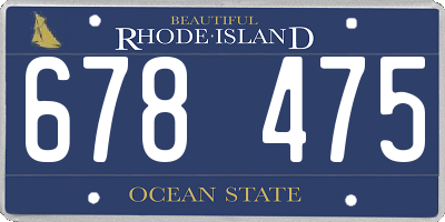 RI license plate 678475