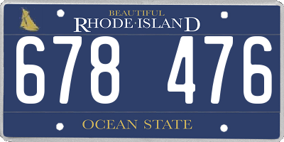 RI license plate 678476