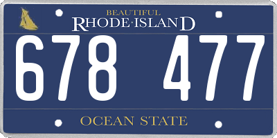 RI license plate 678477
