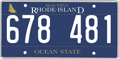 RI license plate 678481