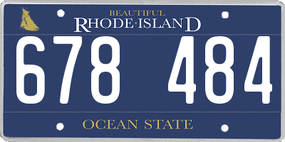 RI license plate 678484