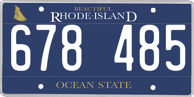 RI license plate 678485