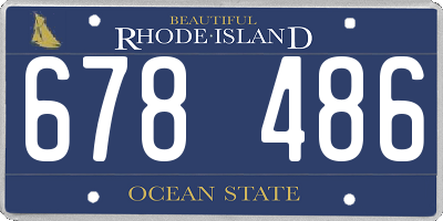 RI license plate 678486