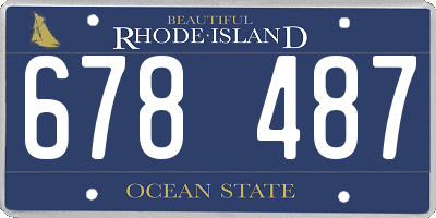 RI license plate 678487