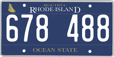 RI license plate 678488