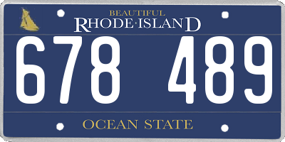 RI license plate 678489