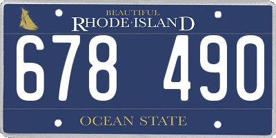 RI license plate 678490
