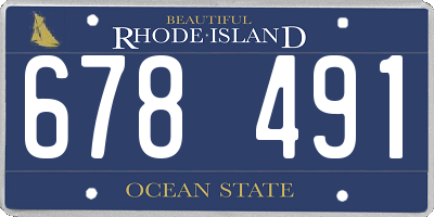 RI license plate 678491