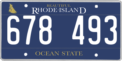RI license plate 678493