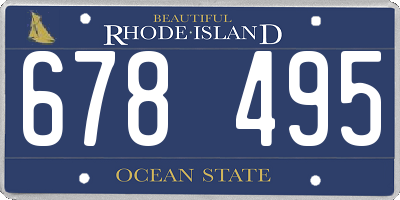 RI license plate 678495