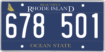 RI license plate 678501