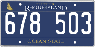 RI license plate 678503
