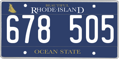RI license plate 678505