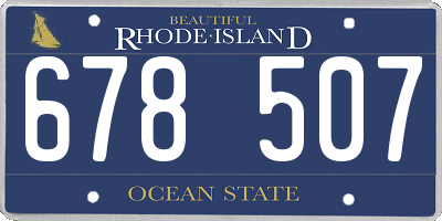 RI license plate 678507