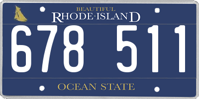 RI license plate 678511