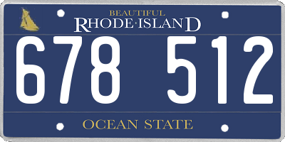 RI license plate 678512
