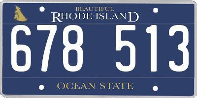 RI license plate 678513
