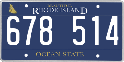 RI license plate 678514