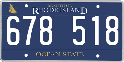 RI license plate 678518