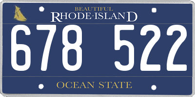 RI license plate 678522