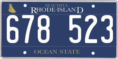 RI license plate 678523