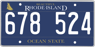 RI license plate 678524