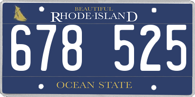 RI license plate 678525