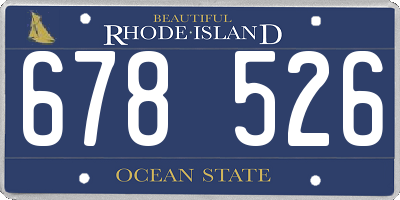 RI license plate 678526