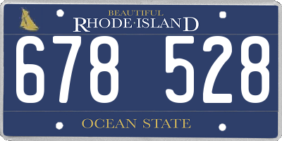 RI license plate 678528