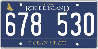 RI license plate 678530