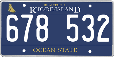 RI license plate 678532