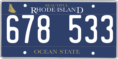 RI license plate 678533