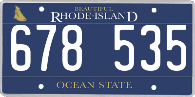 RI license plate 678535