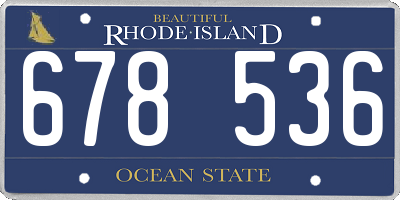 RI license plate 678536