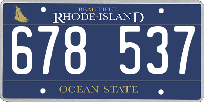 RI license plate 678537