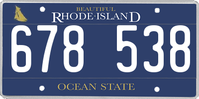 RI license plate 678538