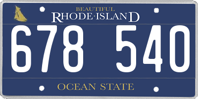 RI license plate 678540