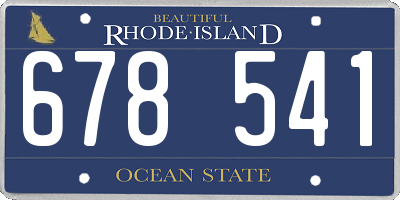 RI license plate 678541