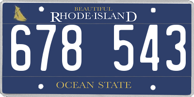 RI license plate 678543