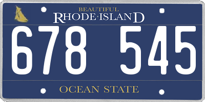 RI license plate 678545
