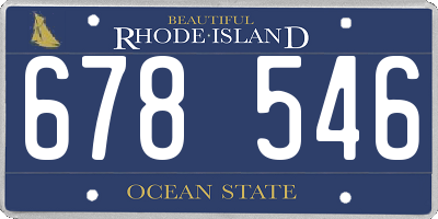 RI license plate 678546